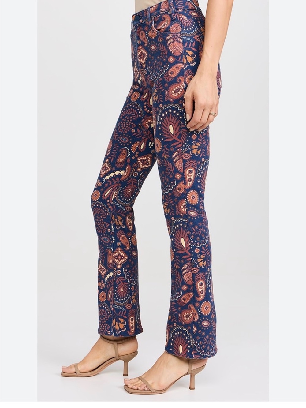MOTHER Navy Floral Paisley Stretch Jeans